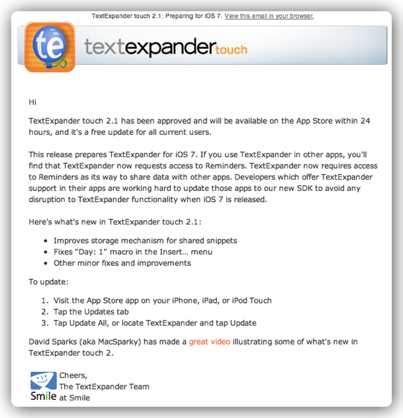 TextExpander touch が iOS7 に対応しました